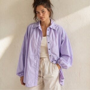 Anthropologie Wilo the Label High-Low Parachute Coverup Shirt, Lilac XS - L